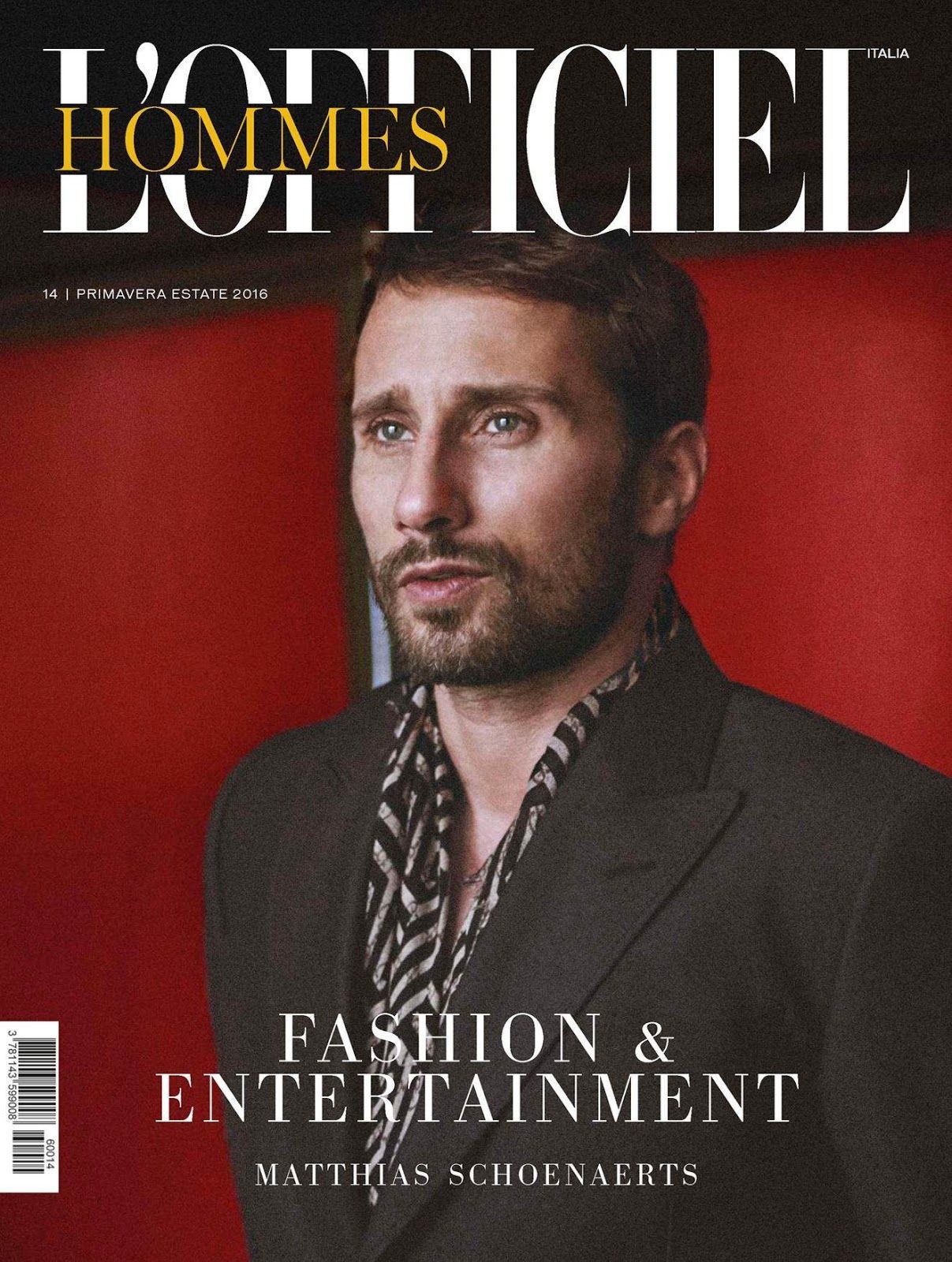 Matthias Schoenaerts for L’Officiel Hommes Italy
